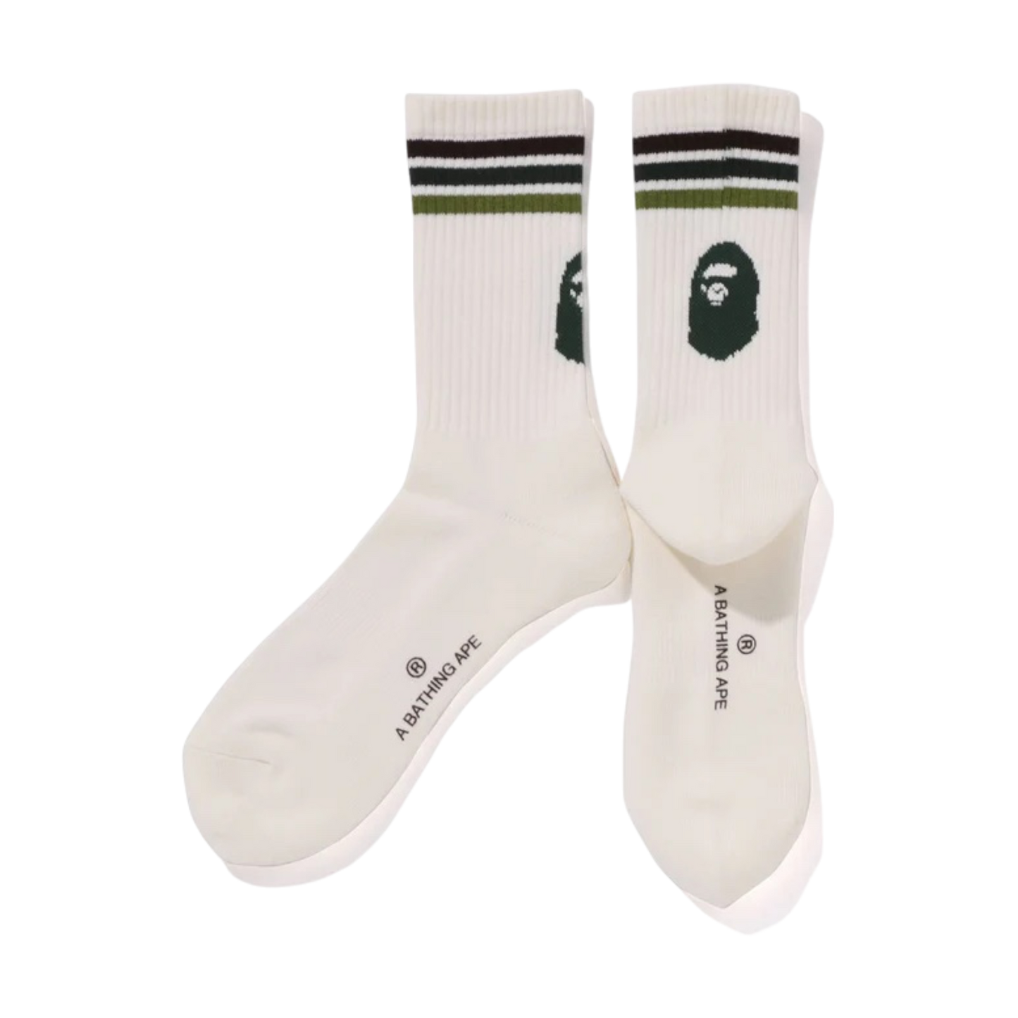 Bape Ape Lines White/Green Socks