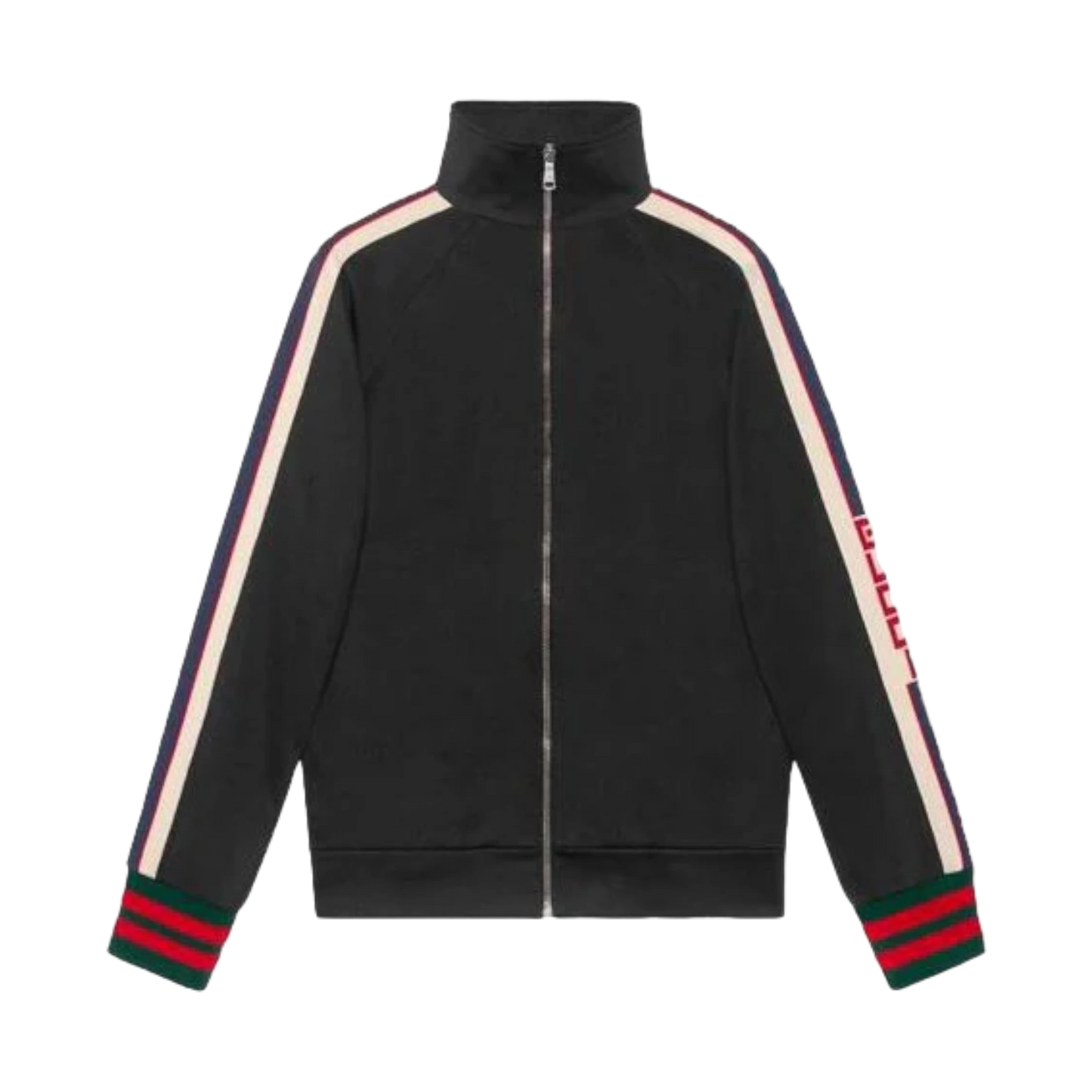 Gucci Black Jersey Side Strip Detail Track Jacket