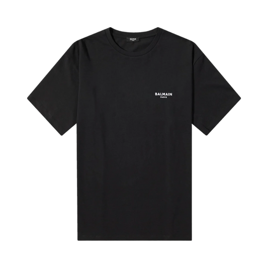 Balmain Flock Logo Black Tee