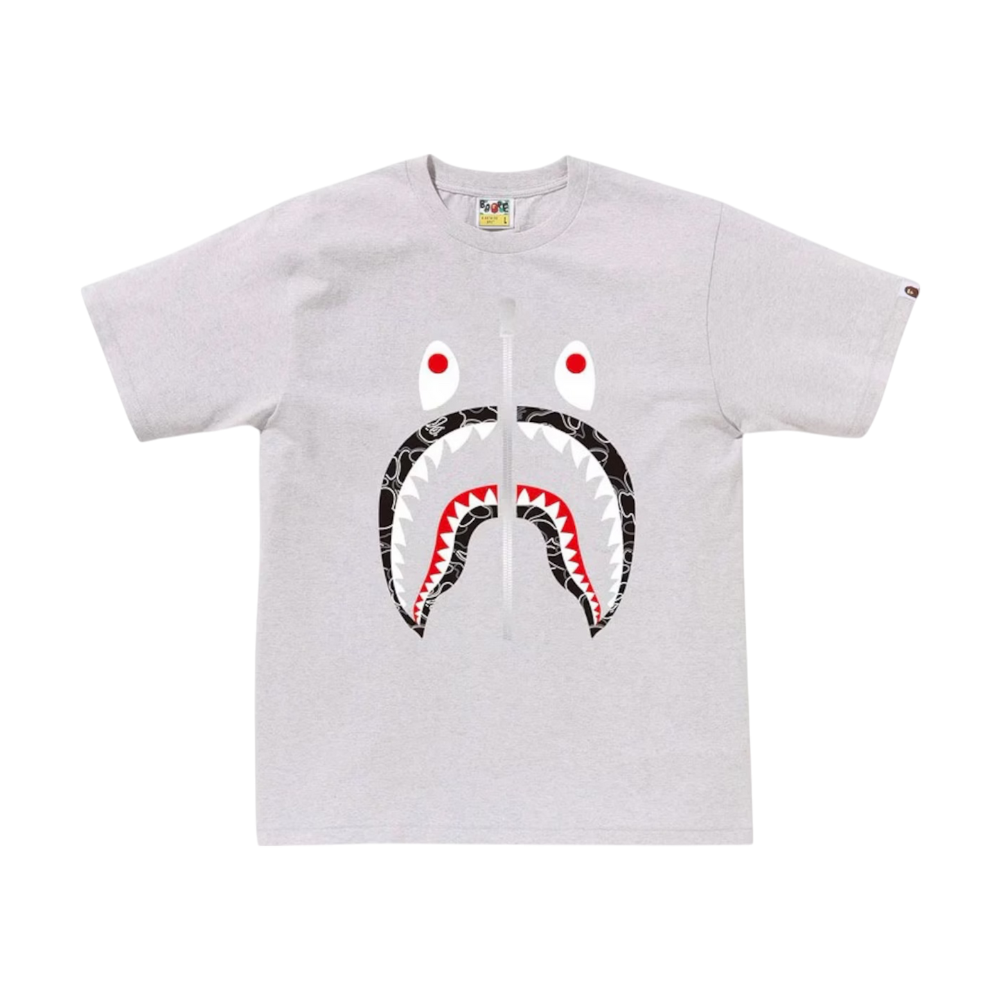 Bape Neon Camo Shark Tee Grey