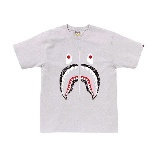 Bape Neon Camo Shark Tee Grey