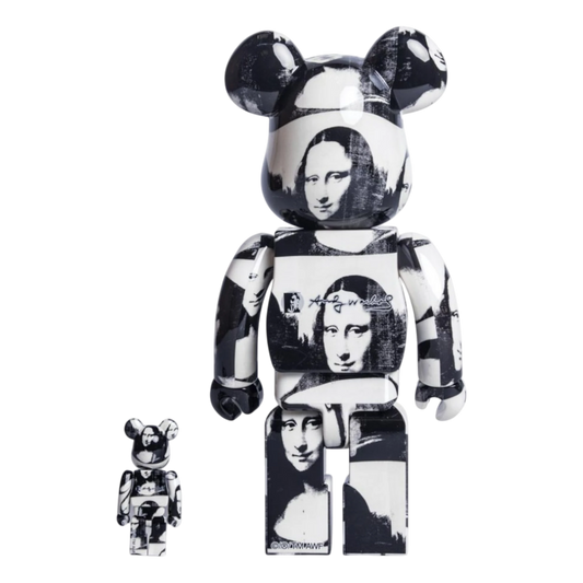 Bearbrick Andy Warhol "Double Mona Lisa" 100% & 400% Set White/Black