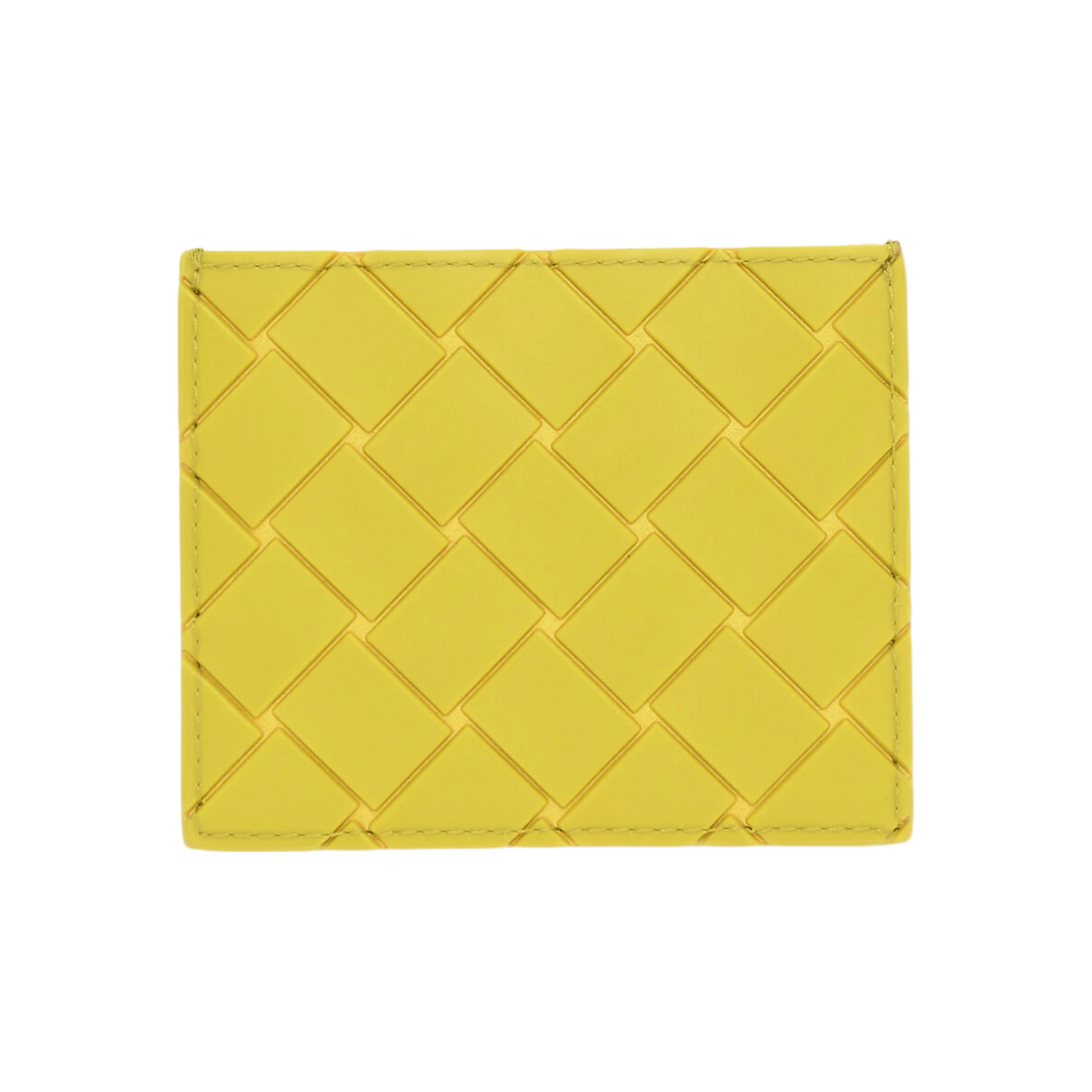 Bottega Veneta Leather and Rubber Card Holder with Intreccio Effect