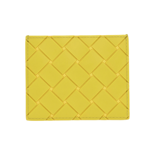 Bottega Veneta Leather and Rubber Card Holder with Intreccio Effect