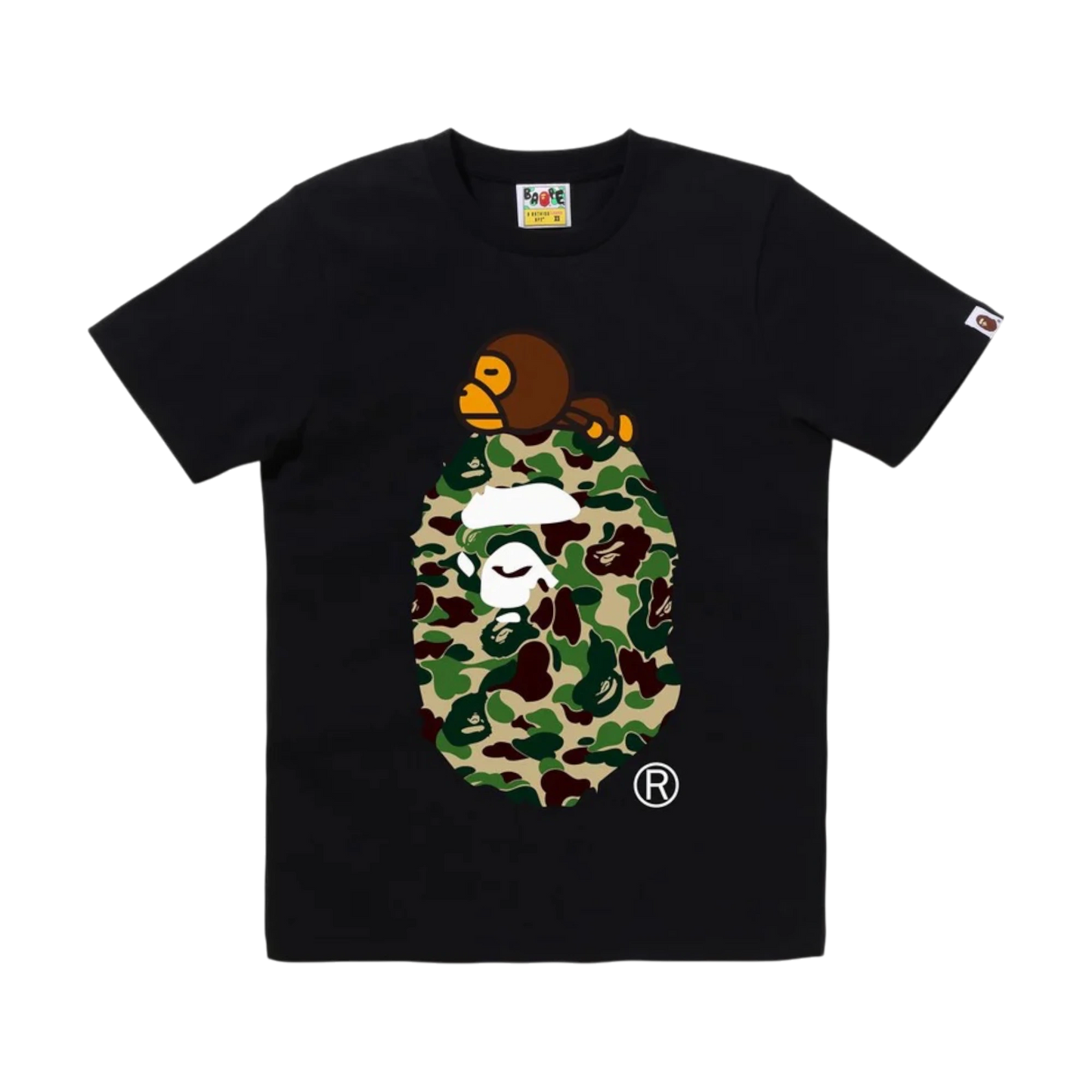 Bape ABC Camo Milo On Big Ape Tee Black/Green