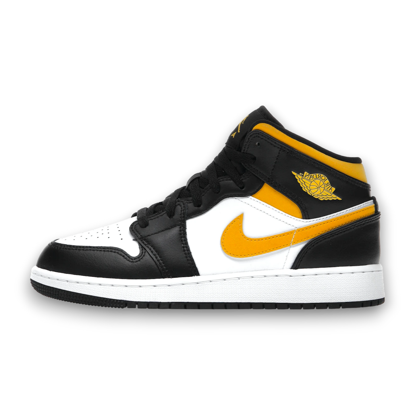 Jordan 1 Mid GS White Pollen Black