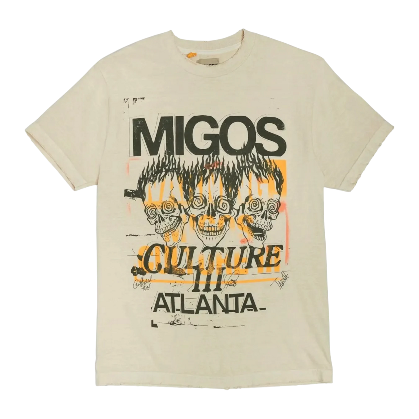 Migos x Gallery Dept. For Culture III Three Skulls T-shirt Natural