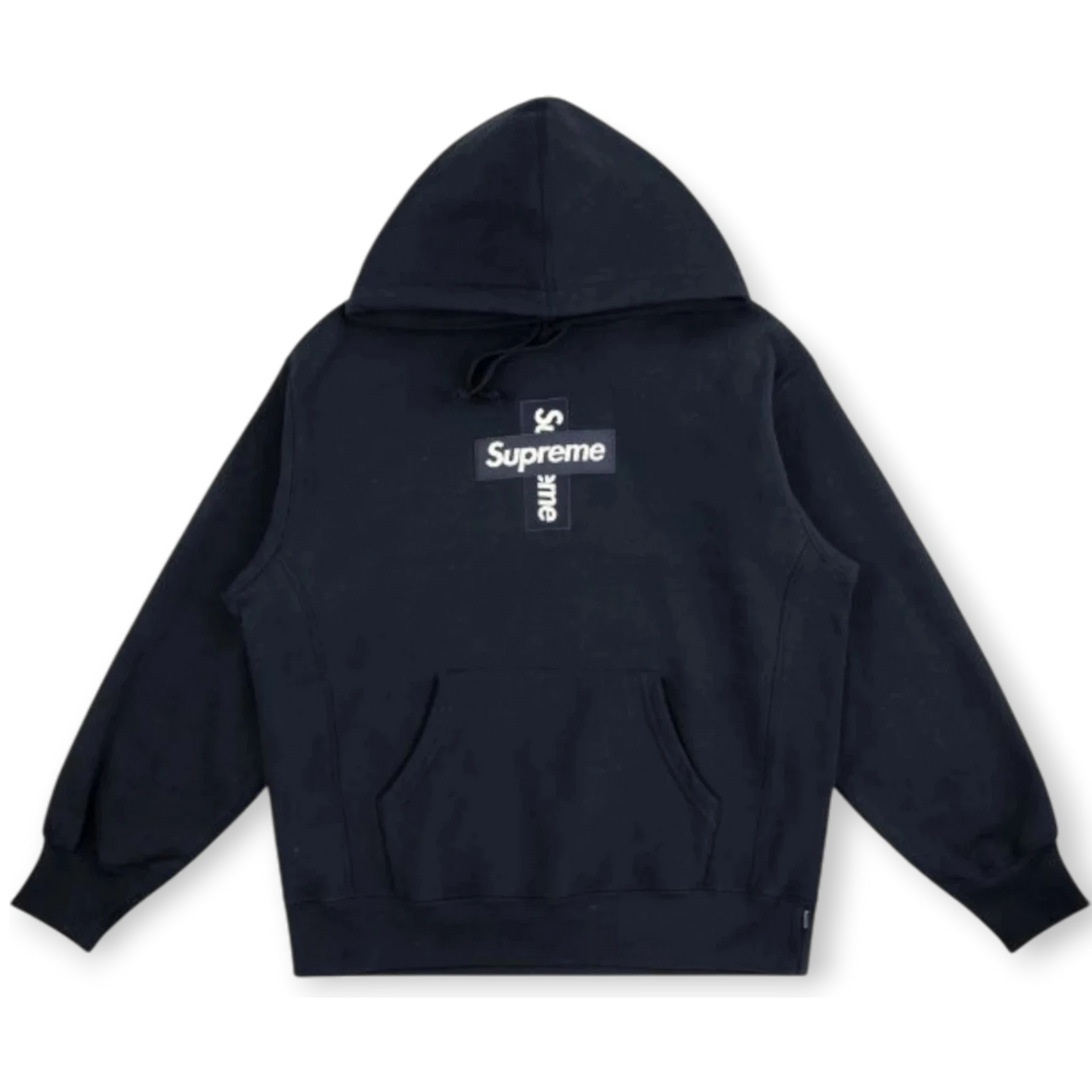 Supreme Cross Box Logo Hooded Sweatshirt Navy