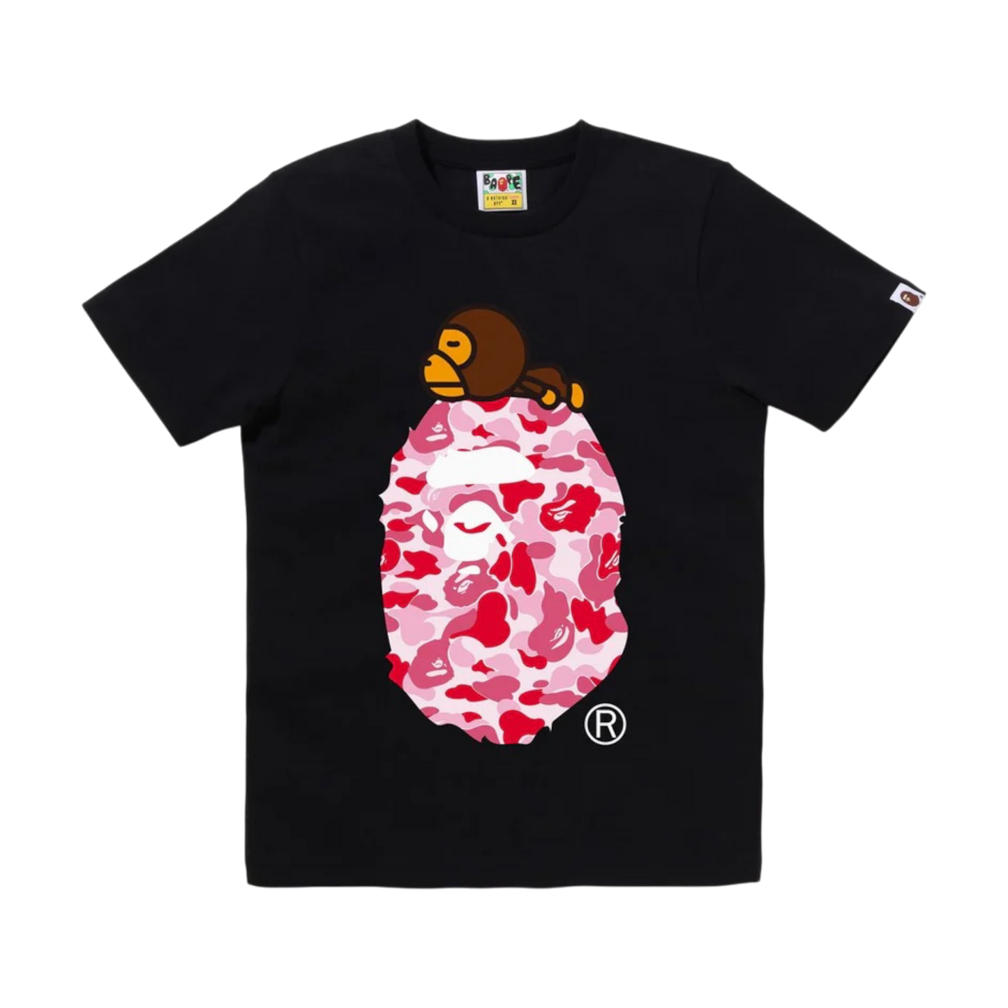 Bape ABC Camo Milo On Big Ape Tee Black/Pink