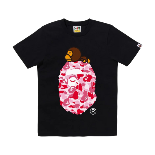 Bape ABC Camo Milo On Big Ape Tee Black/Pink