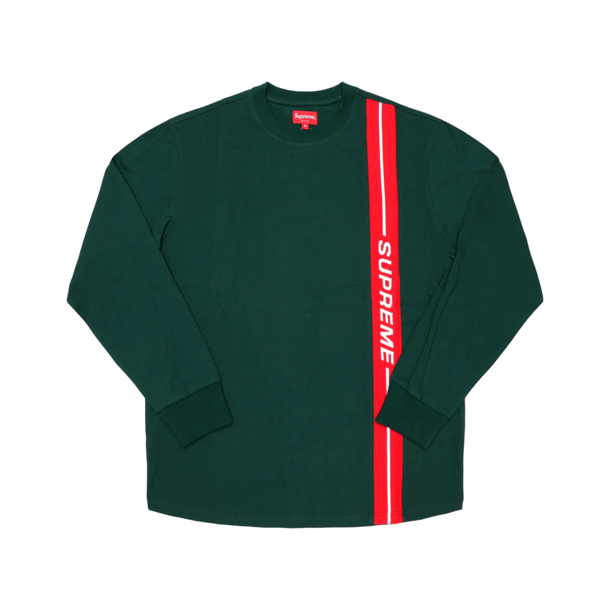 Supreme Vertical Logo Stripe L/S Top Dark Green