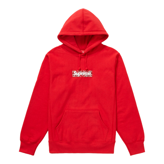 Supreme Box Logo Bandana Red Hoodie