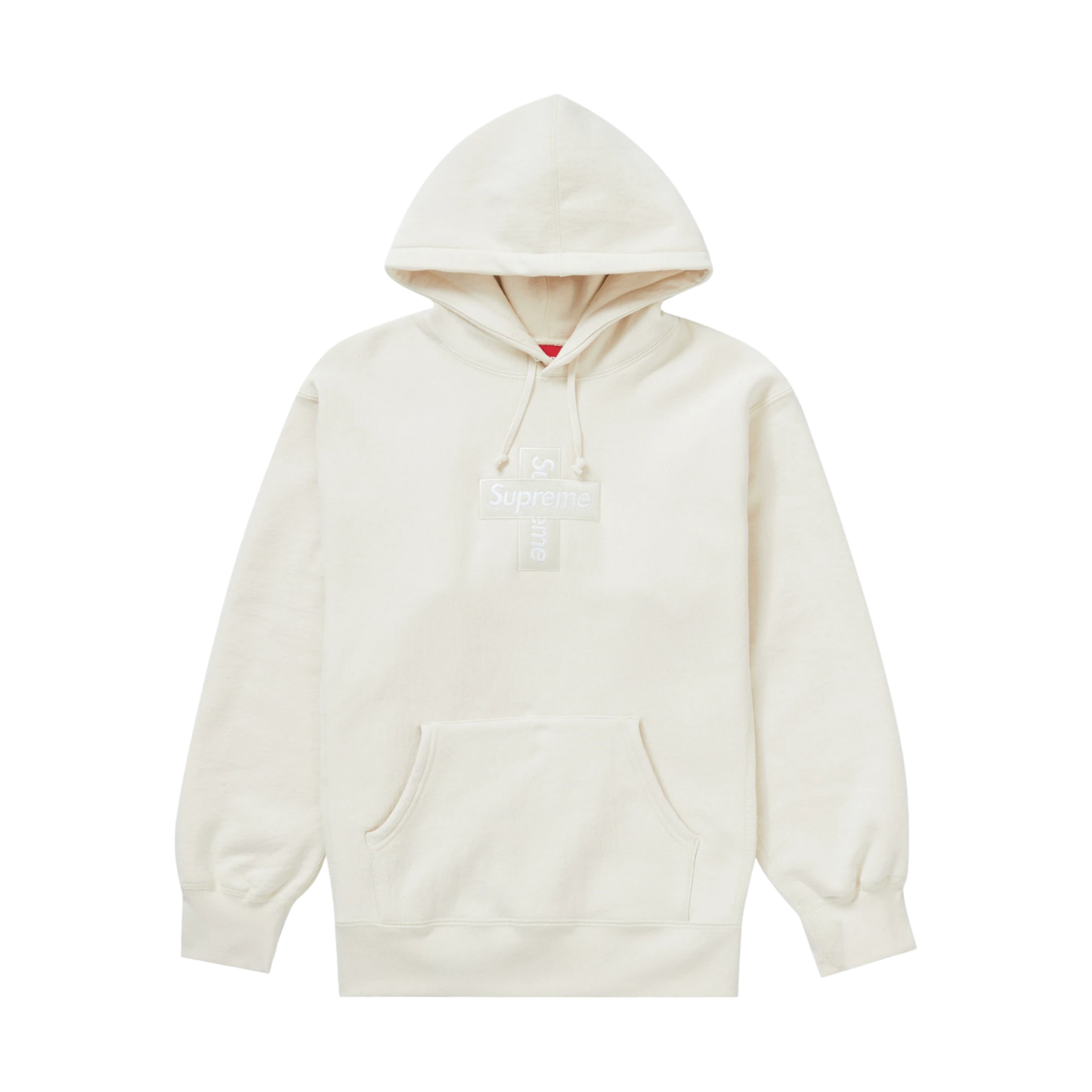 Supreme Cross Box Logo Hooded Sweatshirt Natural