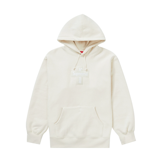 Supreme Cross Box Logo Hooded Sweatshirt Natural