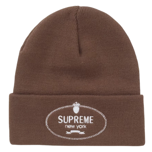 Supreme Crest Beanie Brown