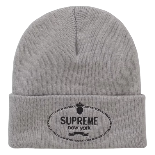 Supreme Crest Beanie Grey