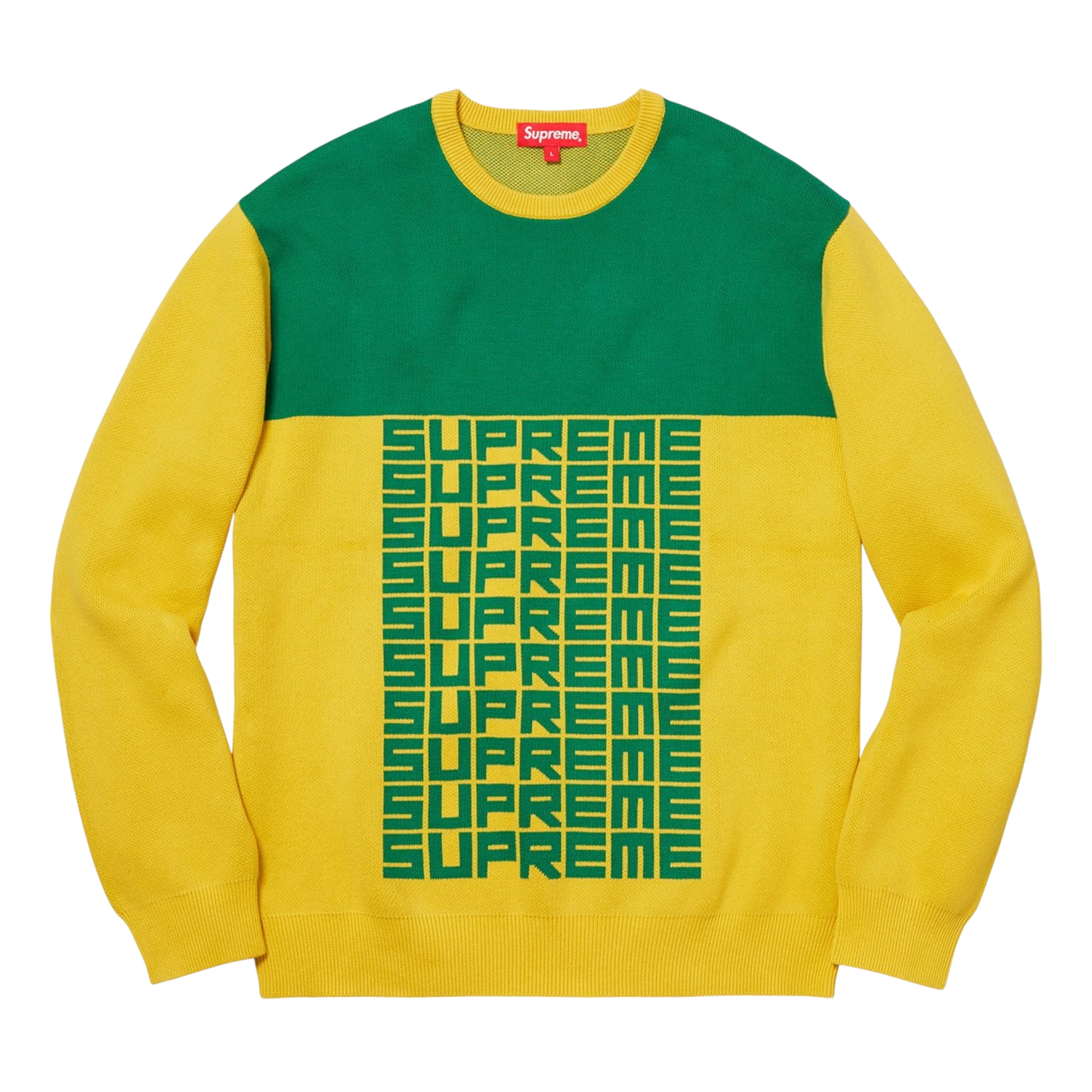 Supreme Logo Repeat Sweater Yellow