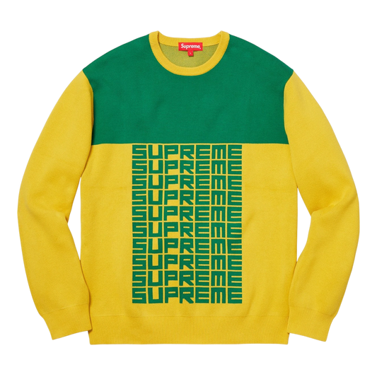 Supreme Logo Repeat Sweater Yellow